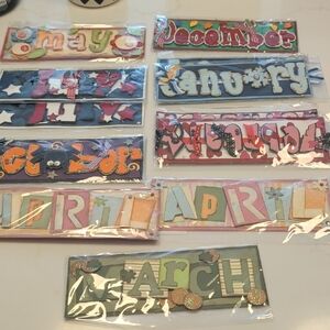 Three-dimensional Embellished Scrapbooking Months Of The Year Headings